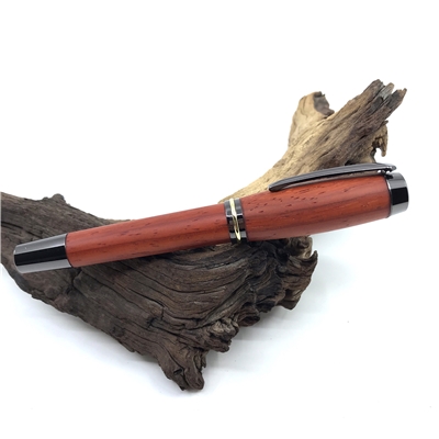 Dřevěné kuličkové pero Elegance - Padouk titanium