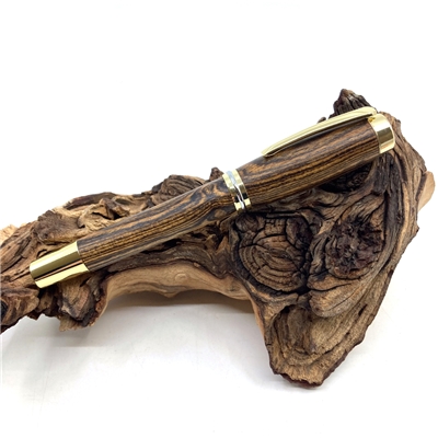 Dřevěné kuličkové pero Elegance - Bocote gold