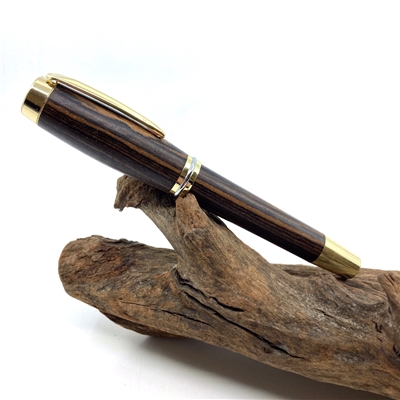 Dřevěné kuličkové pero Elegance - Bocote gold