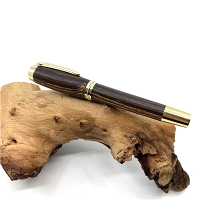 Dřevěné kuličkové pero Elegance - Bocote gold