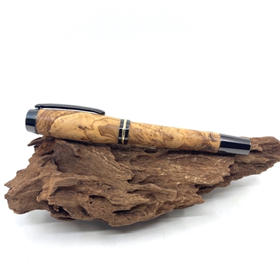 Dřevěné kuličkové pero Elegance - Oliva titanium