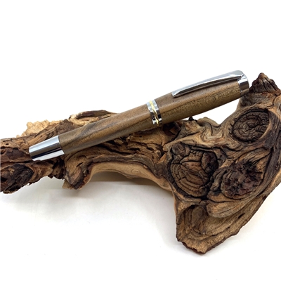 Dřevěné kuličkové pero Elegance - Ořech silver