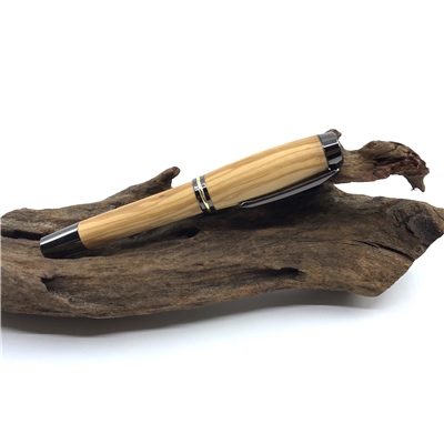 Dřevěné kuličkové pero Elegance - Oliva titanium