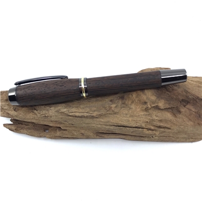 Dřevěné plnicí pero Elegance - Wenge titanium