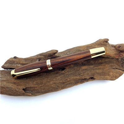 Dřevěné kuličkové pero Elegance - Cocobolo Gold