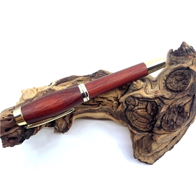 Dřevěné kuličkové pero Elegance - Padouk gold