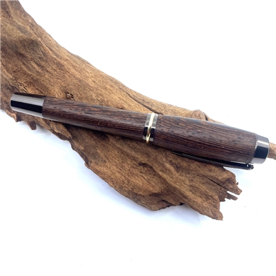 Dřevěné kuličkové pero Elegance - Wenge titanium