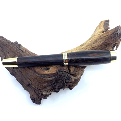 Dřevěné kuličkové pero Elegance - Wenge gold