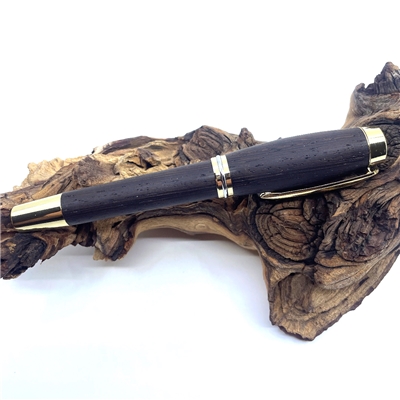 Dřevěné kuličkové pero Elegance - Wenge gold