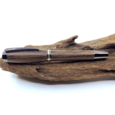 Dřevěné kuličkové pero Elegance - Bocote titanium
