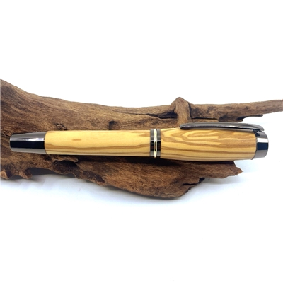 Dřevěné kuličkové pero Elegance - Oliva titanium