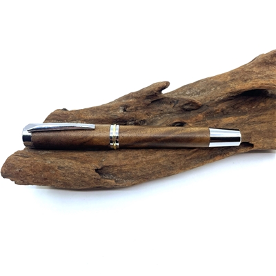 Dřevěné kuličkové pero Elegance - Ořech silver